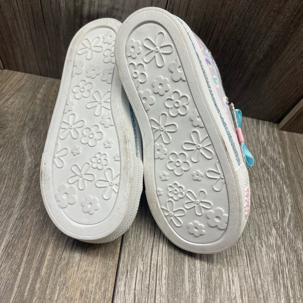 Sport by Skechers Lights Crystal Stars Sparkle Silver Blue Pink Girls Size 8 - Picture 12 of 15